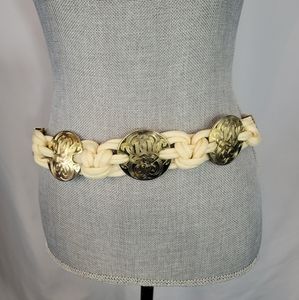 Vintage Gold And Cream Belt